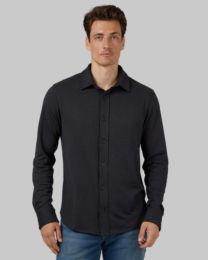 MEN'S SOFT STRETCH KNIT LONG SLEEVE BUTTON-UP - Image 13
