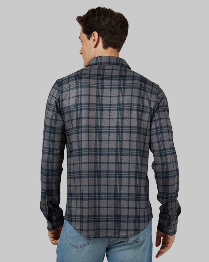 MEN'S SOFT STRETCH KNIT LONG SLEEVE BUTTON-UP - Image 3