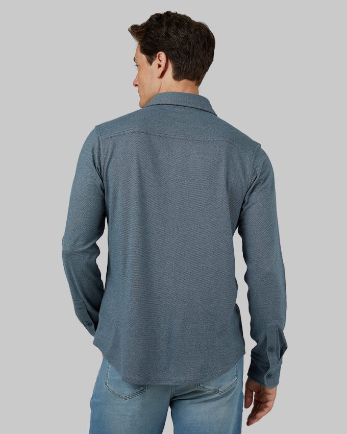 MEN'S SOFT STRETCH KNIT LONG SLEEVE BUTTON-UP - Image 7