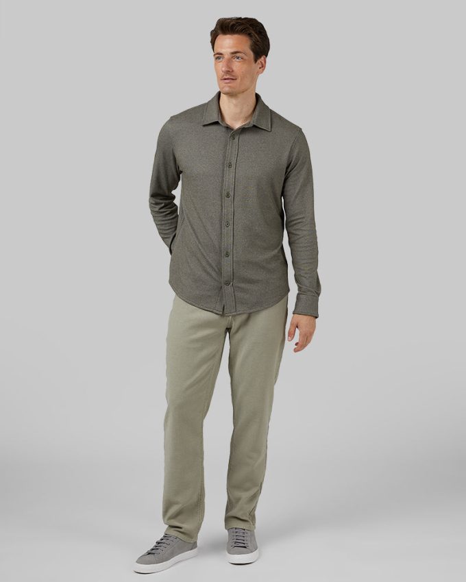 MEN'S SOFT STRETCH KNIT LONG SLEEVE BUTTON-UP - Image 4