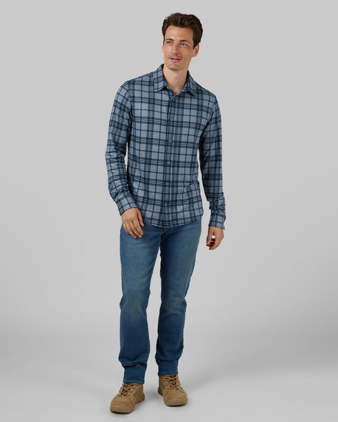 MEN'S SOFT STRETCH KNIT LONG SLEEVE BUTTON-UP - Image 8