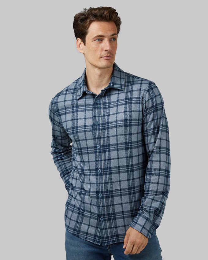 MEN'S SOFT STRETCH KNIT LONG SLEEVE BUTTON-UP - Image 5