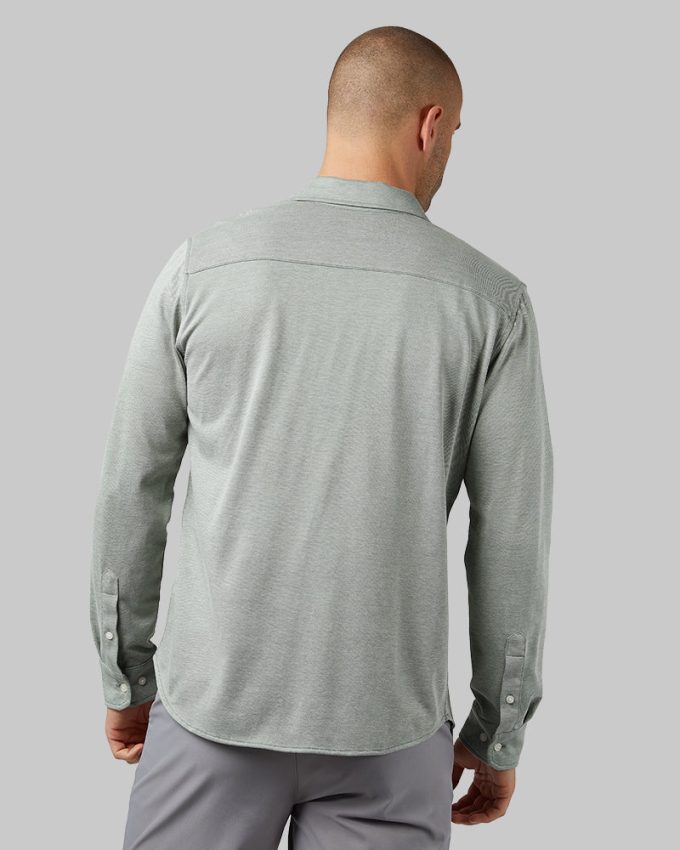 MEN'S CASUAL KNIT LONG SLEEVE BUTTON-UP - Image 7